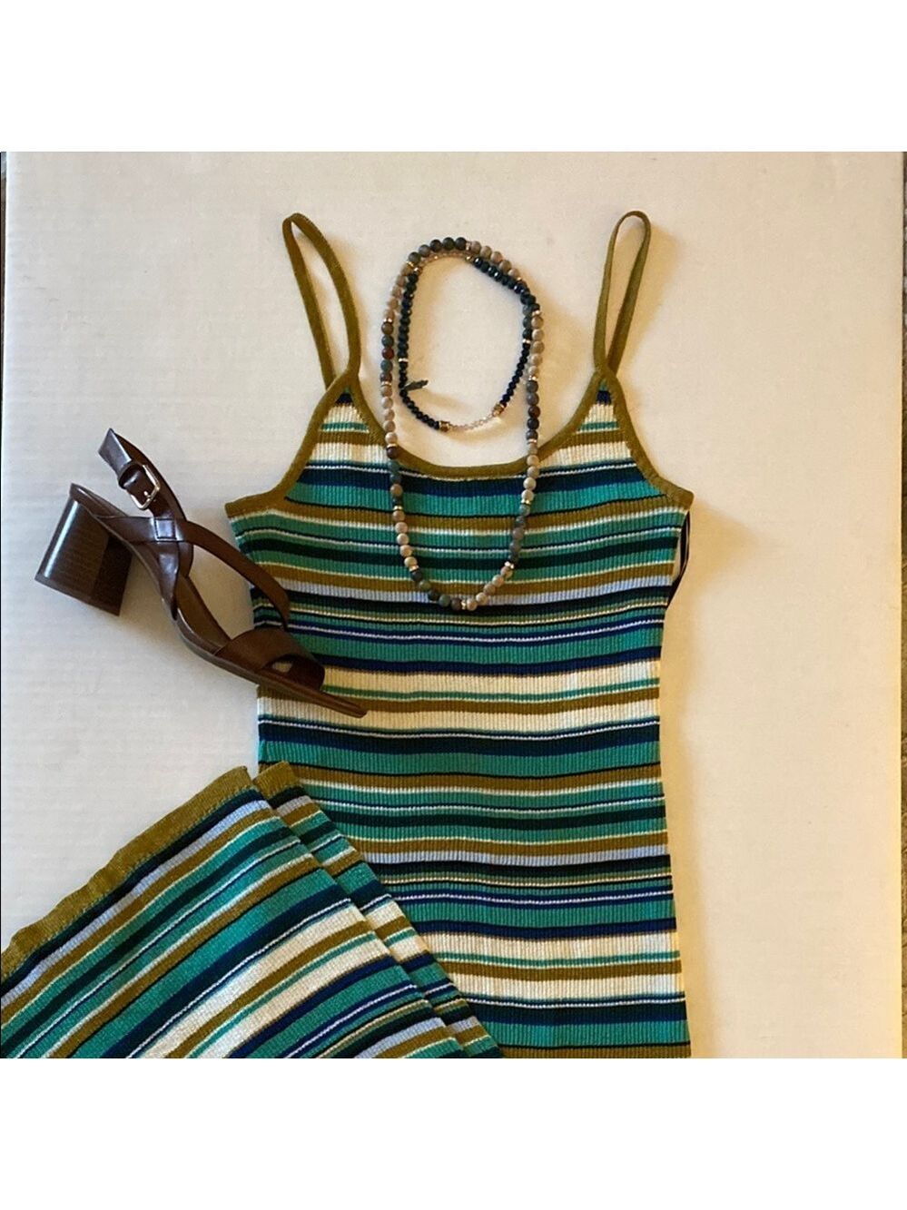 32. H&M Multicolor Striped KnitMaxi Dress